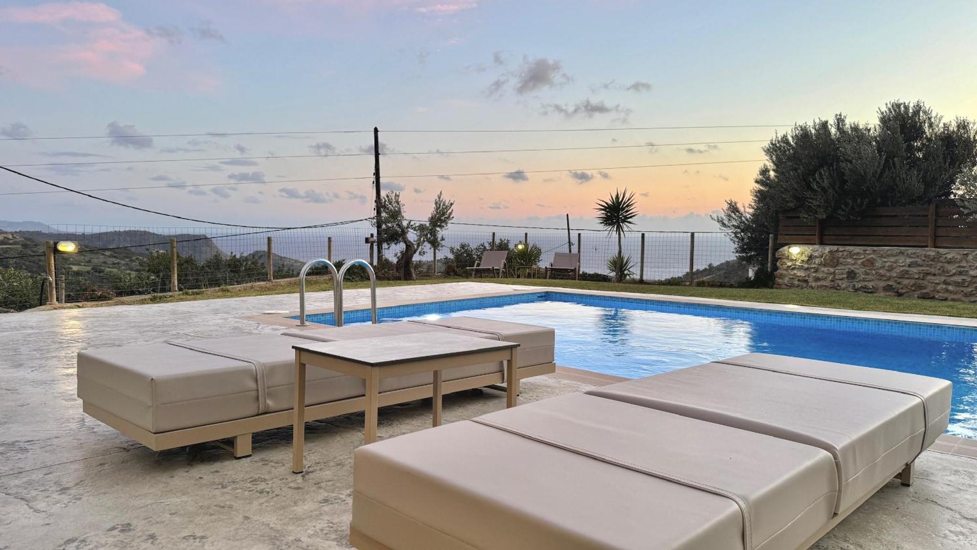 Villa Michael Triopetra Private Villa, Private Swimming Pool, Garden, Panoramic Sunset Exterior foto