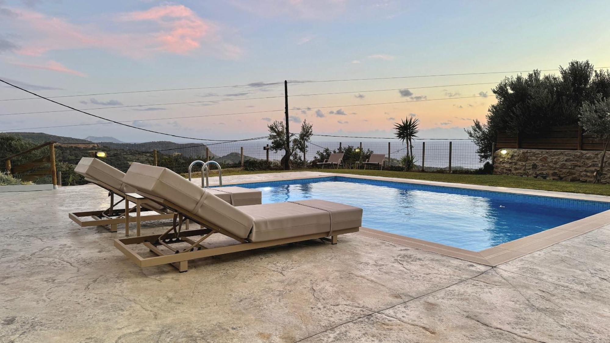 Villa Michael Triopetra Private Villa, Private Swimming Pool, Garden, Panoramic Sunset Exterior foto