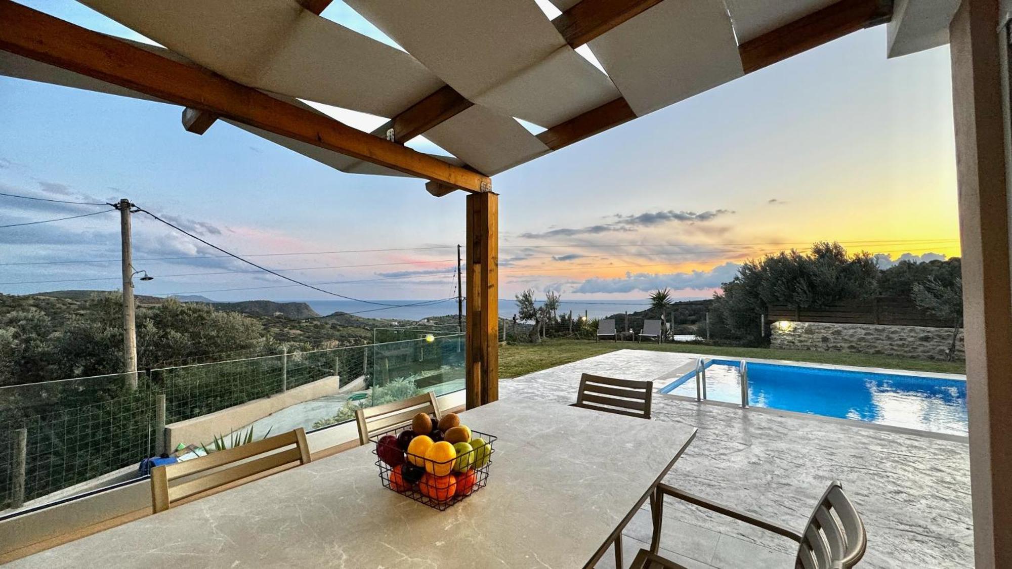 Villa Michael Triopetra Private Villa, Private Swimming Pool, Garden, Panoramic Sunset Exterior foto