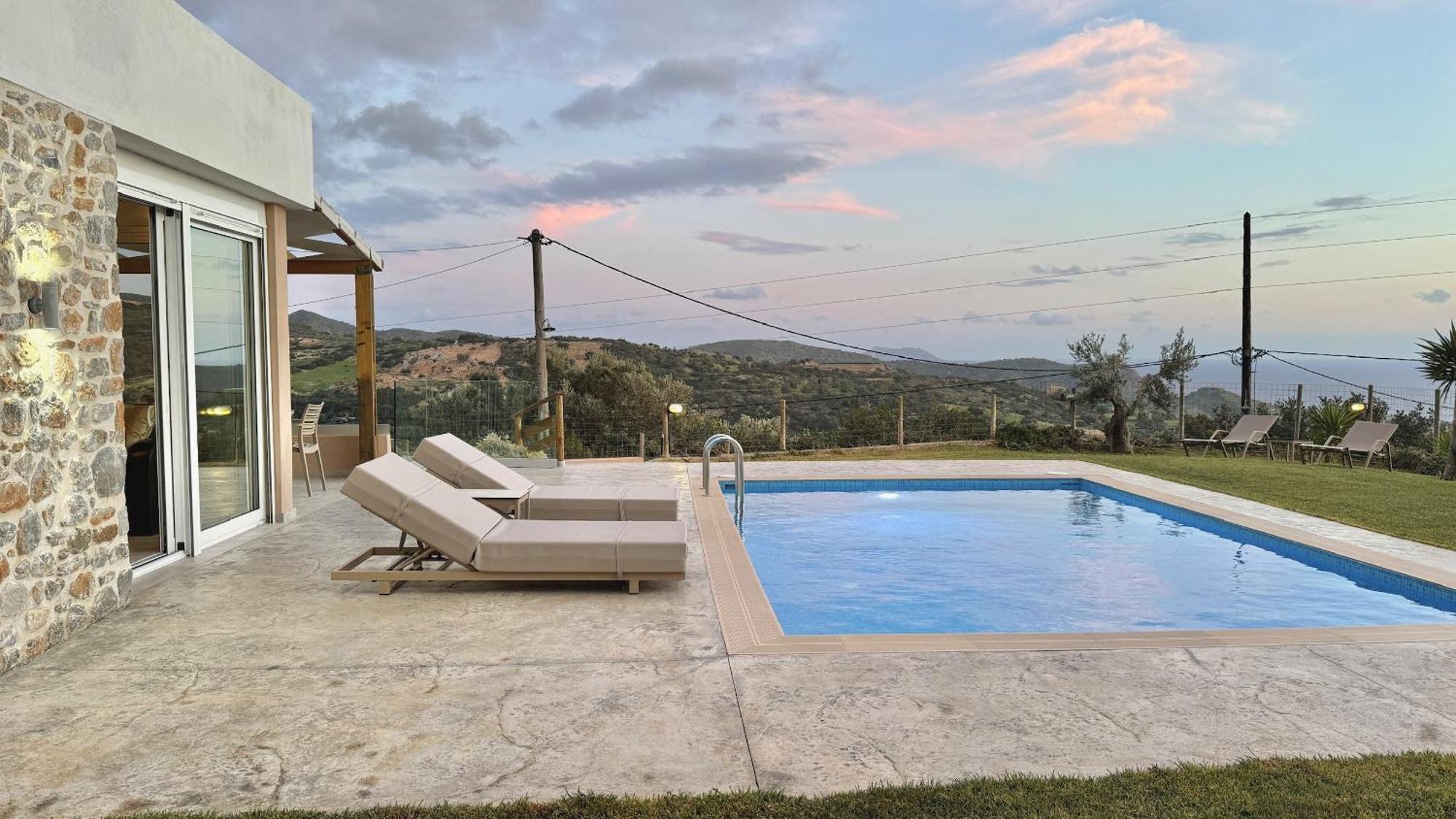 Villa Michael Triopetra Private Villa, Private Swimming Pool, Garden, Panoramic Sunset Exterior foto